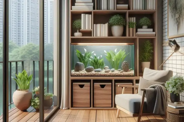 Bibliotecas Vivas: Como Integrar Estantes e Livros Com Pequenos Aquários Decorativos de Plantas Aquáticas