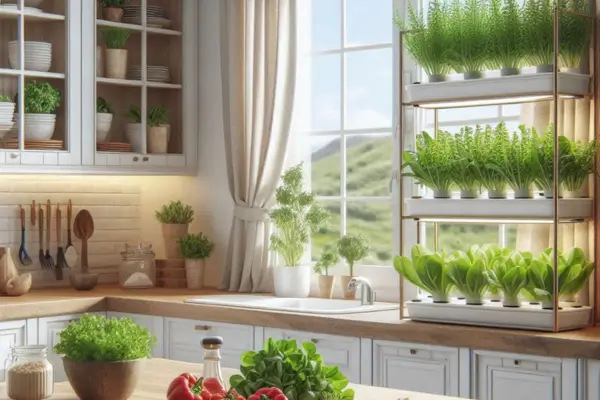 Estilo de Vida Minimalista e Autossuficiência: Pequenos Jardins Hidropônicos Embutidos em Ilhas de Cozinha para Fácil Acesso a Ervas e Vegetais